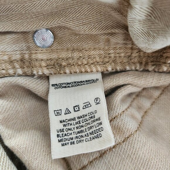 Free People Tan Button Fly Distressed Jean Shorts Size 26 - Picture 5 of 8